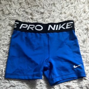 blue nike pros - youth